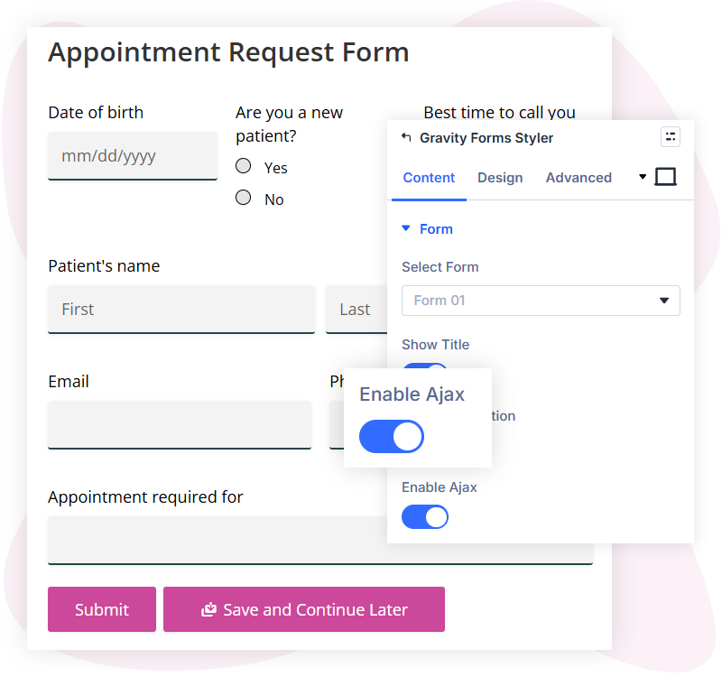 Enable ajax in Gravity Forms